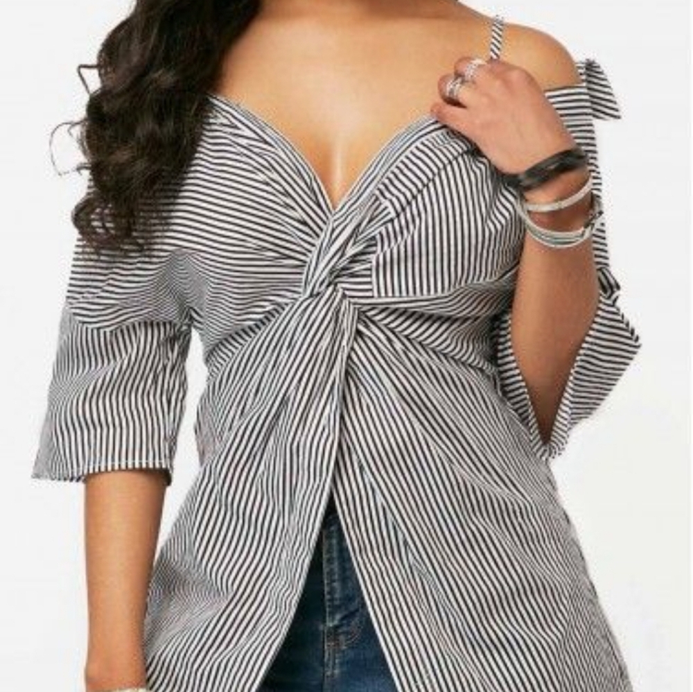Zara knotted poplin shirt w/ Thin straps Size Small - Picture 1 of 5